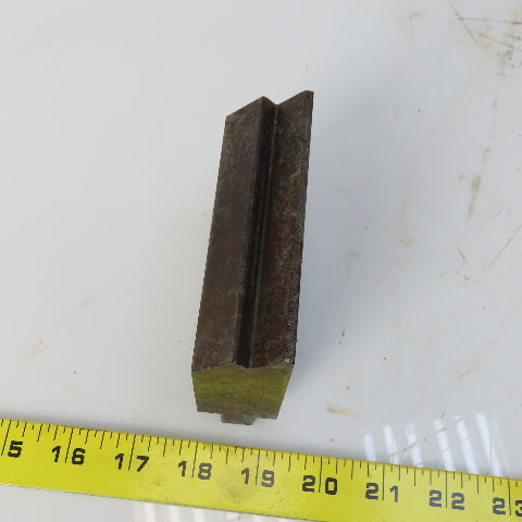 4" Press Brake Forming V Angle Die Block 1/2" Tang 3-1/2" Ht. 2" Thick