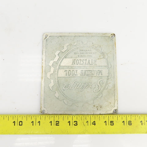 Sterlinger Machine Tool 4-3/8" x 4-3/4" Aluminum Machine Name Legend Plate