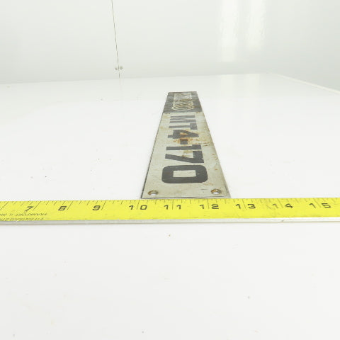 Kitako MT4-170 21" x 2-3/4" Aluminum Machine Name Legend Plate