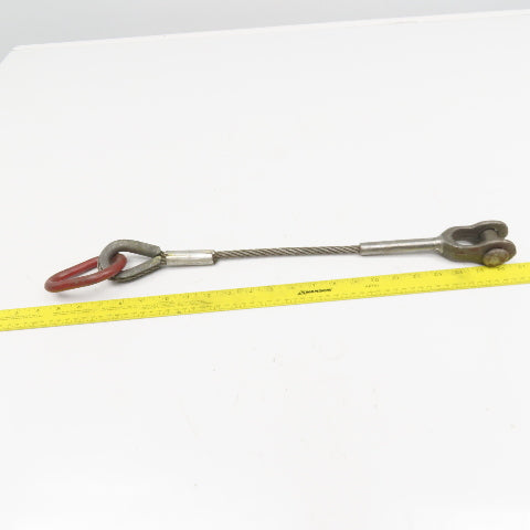 3/8" Wire Rope Rigging Single Leg Sling 22" W/Shackle