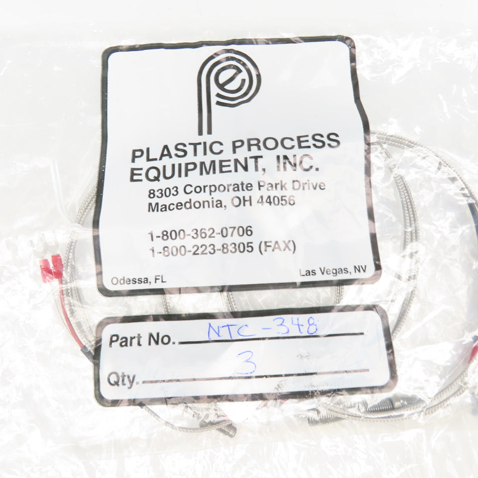 Plastic Process Equipment NTC-348 Thermocouple 1/4"-28 Thread Lot OF 3