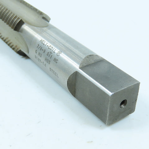 Heli-Coil 7/8"-9 Straight Flute Plug Tap 4F 2-1/2" LOC 5-1/8" OAL Lot of 3