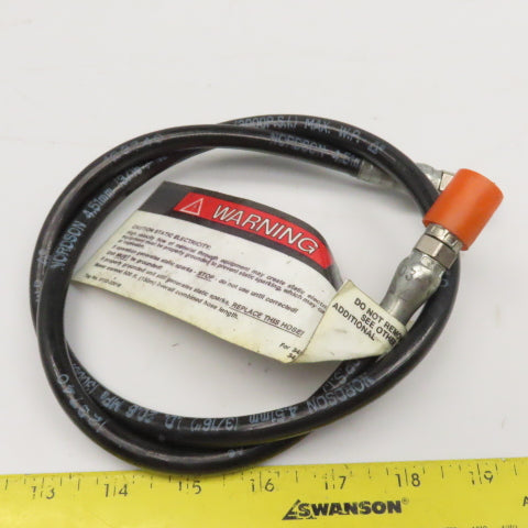 Nordson 123740 3/16" ID Hose 1/4" JIC Flare Female Swivel Ends 36" OAL 3000PSI