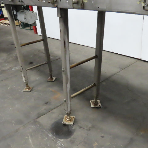 16" x 119" OAL Stainless Steel Slide Bed Belt Conveyor 208-220/480V 3Ph 55.5FPM