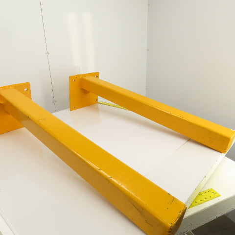 47"H Guardrail Column Corner Yellow Safety Post W/12-1/4x12" Baseplate Lot/2