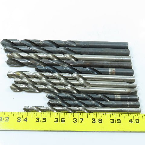 Misc. Letter Size Q, V, 9/16", 17/32" High Speed Steel Twist Drill Bit Lot/11