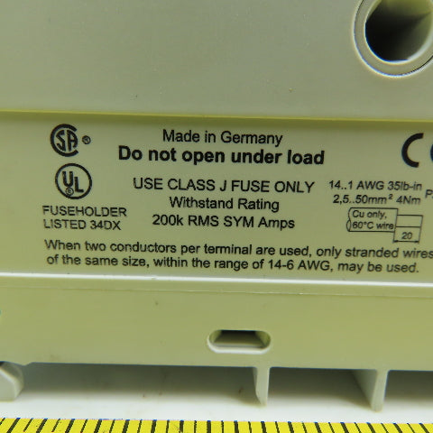 Littlefuse LFPSJ603 60A 600V Fuse Holder 3 Pole Din Rail Mount