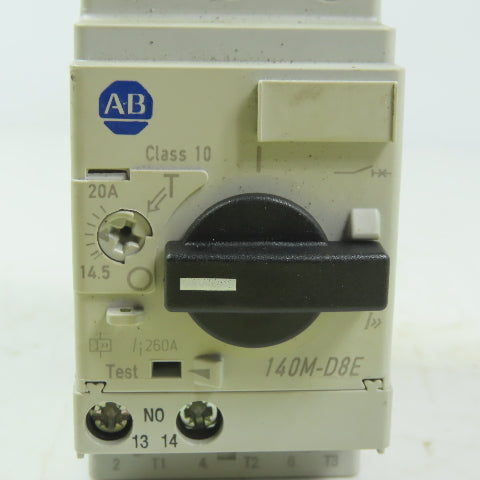 Allen Bradley 140M-D8E-C20 Ser C Circuit Breaker 14.5-20A 600V 3P W/40M-C-AFA10