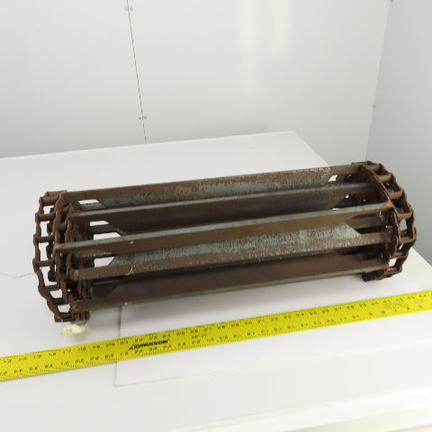 Drives 25-1/4"W x 92" L Chain Driven Steel Drag Cleated Conveyor Belt Chain D662