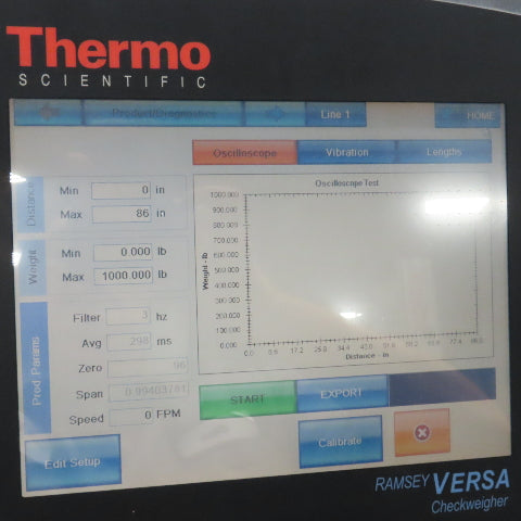 Thermo Scientific Versa FR44 WH 1000LBS. Checkweigher Conveyor 68.5FPM 30" x 50"