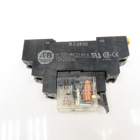 Allen Bradley 700-HN121 700-HK36Z24 120VAC Relay W/ Socket Base Lot Of 3