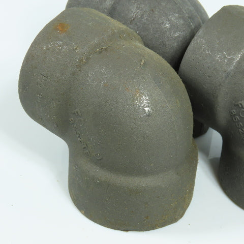 Bonney 1-1/2" Forged Steel 3000# 90 Degree Socket Elbow Butt Weld Fitting Lot/3