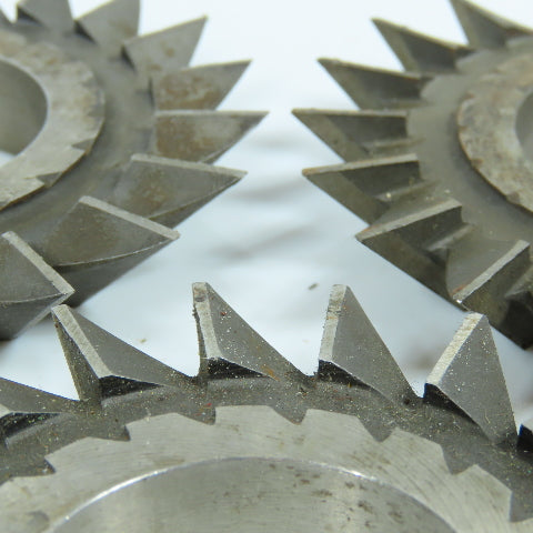 3" x 1/2" x 1-1/4" HSS Single Angle Cutter 20 Tooth RH 45° Resharpened Lot of 3