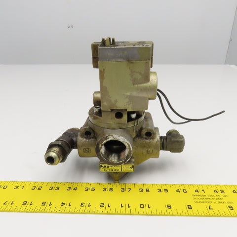 Ross D2773B4001 1/2" x 1" Port Pneumatic Poppet Solenoid Valve 24VDC