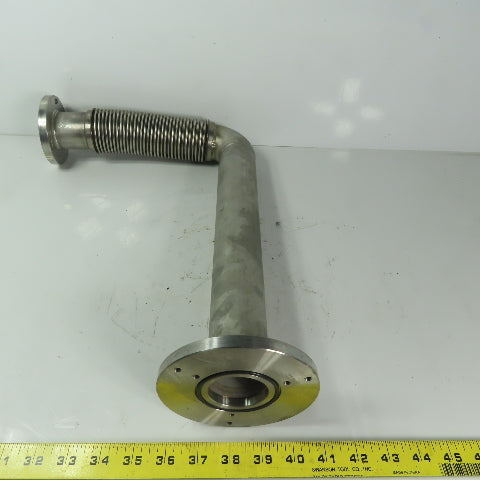 Fanuc C1000 44mm ID Flanged 90° Stainless Steel Cooling Duct Tube W/Bellows