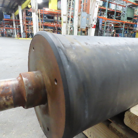 55" W x 7-1/2" OD Heavy Duty Rubber Clad Sander Roller 66-1/2" OAW 1.935" Shaft