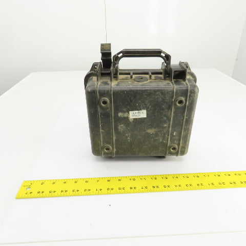 Pelican 1200 Black Protective Case 9-1/2 x 7-1/4" x 2-3/4" D W/USG 1000PSI Gauge