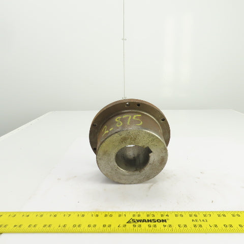 Flanged Coupling Hub Sleeve 2.875" Shaft 7-7/8" Flange OD 3/4" Key