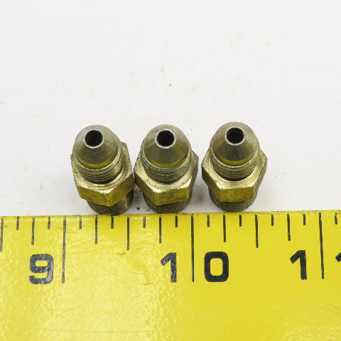 1/8" JIC 37° Flare x 1/8" NPT Straight Male Hydraulic Connector Fitting Lot Of 3