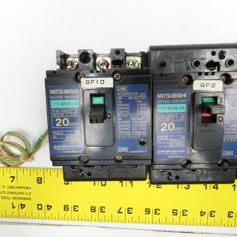 Mitsubishi NF30-CS Circuit Breaker 500VAC 5A 15A 20A 30A Lot Of 5