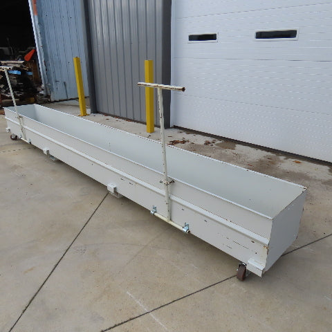 180 L x 18-3/4 W x 15-1/2 " D Slug Scrap Chip Catchment Tray Pan W/Casters