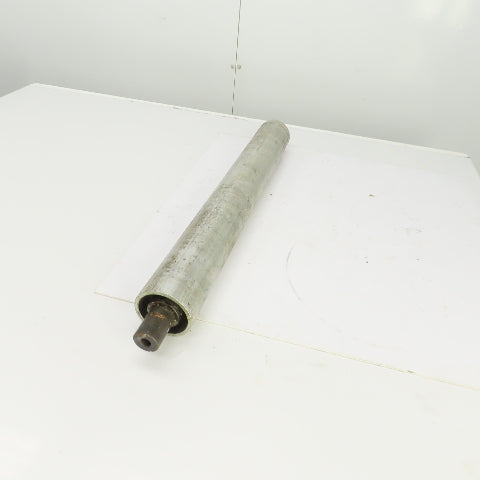 Heavy Duty 23-1/2" W Aluminum Conveyor Roller 26-1/2" OAL 3" OD 1-1/4" Axle