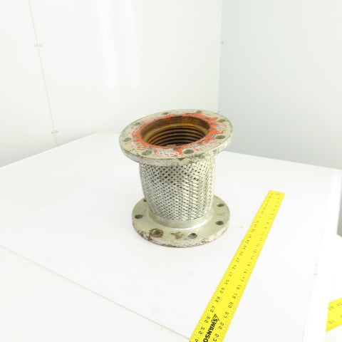 6-3/4 x 6-3/4" Flanged Braided Stainless Steel Flexible Connector 11" OAL