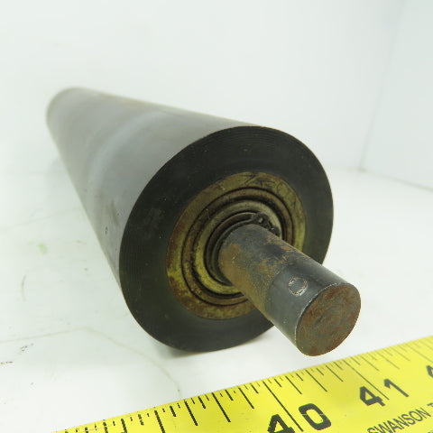 Steel 2.35" Diam. x 11-3/4" Black Rubber Lagged Gravity Conveyor Roller