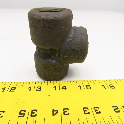 3/4" NPT Forged Steel Pipe Tee Lot Of 3