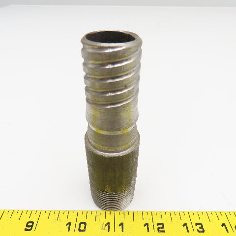 1" NPT x 1" Spiral Wound Composite Hose Barb Carbon Steel 4-1/2" OAL