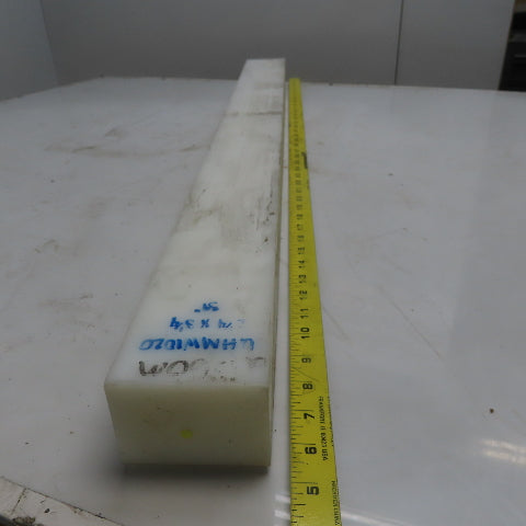 NATURAL UHMW BAR Machinable Plastic Flat Bar Stock 2-1/4" x 3-1/4" x 39"