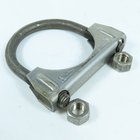 08065 2" Heavy Duty Exhaust Clamp Flat Back Style W/ 3/8" U-Bolt Lot of 4