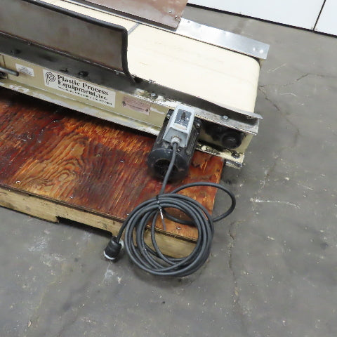 Plastic Process Equipment PUC-184 18" x 44" Infeed Slide Bed Belt Conveyor 10FPM 1Ph