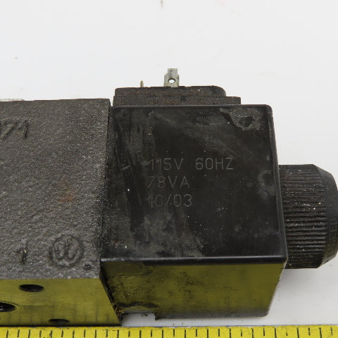 Denison A4D01 3203 0302 B1W01 4/3 Position Closed Center Hydraulic Valve 115V