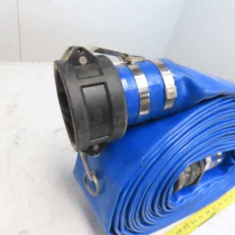 Discharge Hose 3"x 50 PVC Lay Flat Hose Backwash Drain Hose w/Camlock Ends