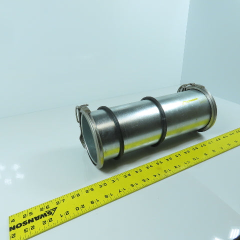 4" Quick Clamp Rolled Edge Galvanized Steel Duct Pipe Coupling 11-3/4" OAL