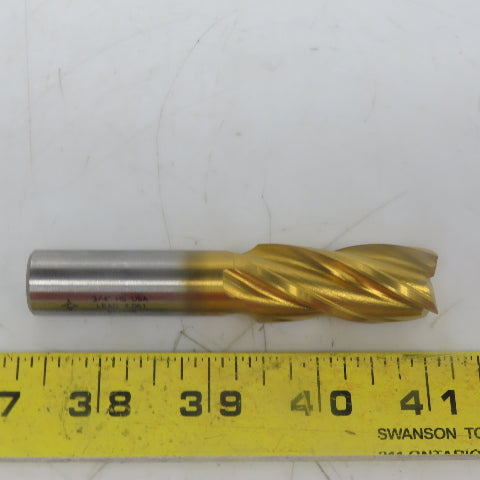 Cleveland C39463 Square End Mill: 3/4 Dia 1-5/8" LOC 4 Flutes High Speed Steel"