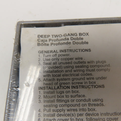Hubbell 5388-0 2-5/8" Deep 2 Gang Electrical Box 3/4" Hubs