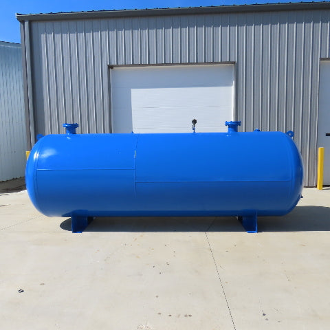 1600 Gallon Horizontal Industrial Air Receiver Tank 150 PSI 11" Flange OD