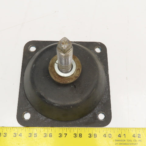 6" Rubber Over Steel Vibration Isolator Leveling Foot M20-2.0 Metric Stud