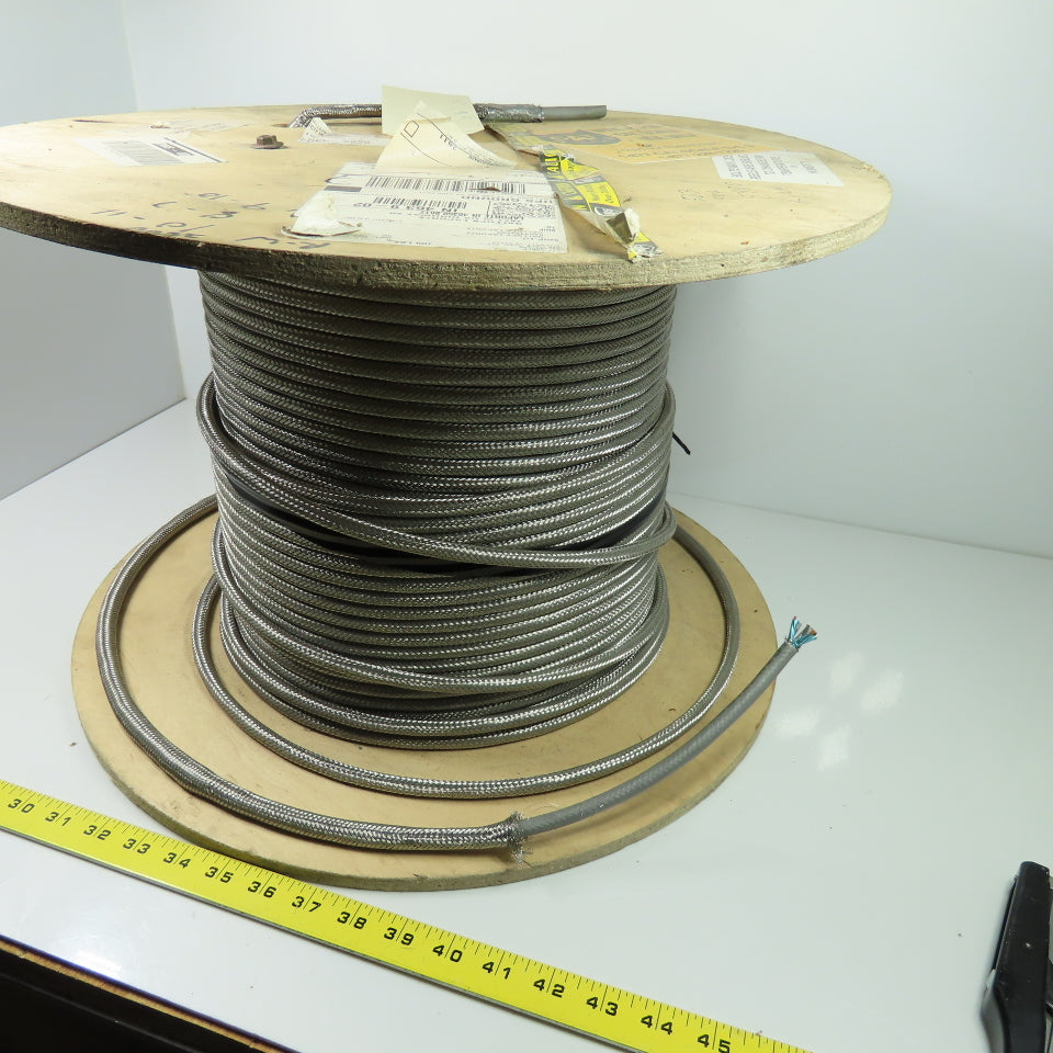 E118830 AWM 2919 Braided Stainless 18 AWG 3 Pairs Shielded Computer Wire 600'