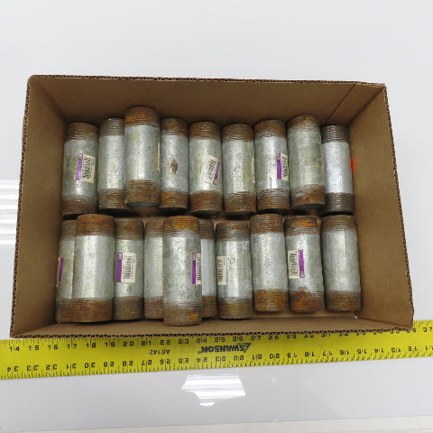 1-1/2" NPT x 5" L Galvanized Steel Pipe Nipple Lot Of 19
