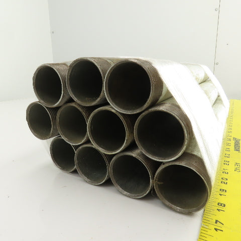 1-1/2" NPT x 18" L Galvanized Steel Pipe Nipples Lot Of 11