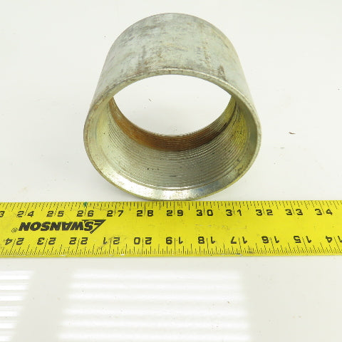 4" NPT Galvanized Steel Full Thread Merchant Coupling