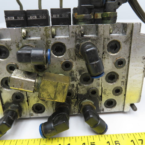 Kuroda PCS2408 5/2 Single Solenoid Pneumatic Valve Bank 24VDC