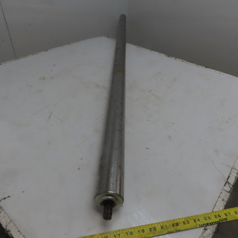 2-1/2" OD Plain Steel Gravity Roller 73" Bf 71" Face 5/8" Hex Lot of 4