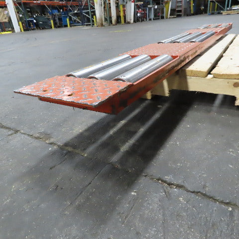 72" Drop In Width 9" Wide Roller Gravity Conveyor Cross Over Tread Plate