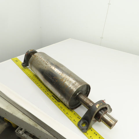 6" OD x 16-3/4" Crowned Face Conveyor Tail Drum Roller W/ Pillow Blocks