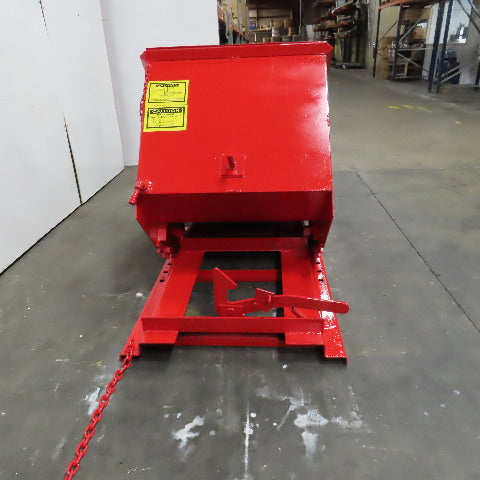 1 Cubic Yard Self Dumping Trash Scrap Hopper W/ Attached Lid
