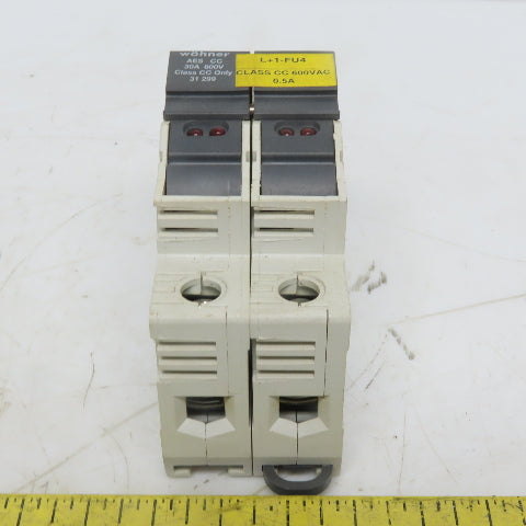 Wohner 31 299 AES CC 2 Pole 30 Amp 600 V Class CC Fuse Holder 16-4 AGW